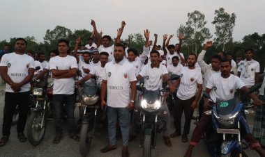 নওগাঁয় মুসলিম দেশ হিসেবে মরক্কো ফুটবল দলকে শুভেচ্ছা জানিয়ে মোটরসাইকেল শোভাযাত্রা 