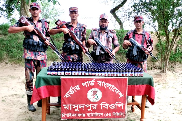 শিবগঞ্জ সীমান্তে ভারতীয় মাদকদ্রব্য জব্দ