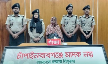 চাঁপাইনবাবগঞ্জে গাঁজাসহ বৃদ্ধা গ্রেফতার,ছেলে পলাতক