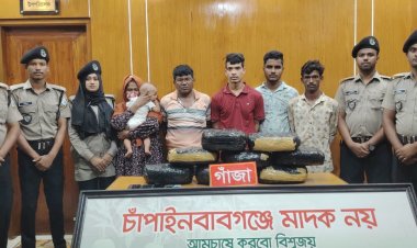 চাঁপাইনবাবগঞ্জে গাঁজাসহ জামাই-শ্বশুরসহ আটক