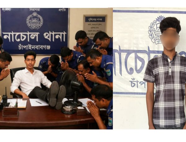 নাচোলে ওসির চেয়ারে পা তুলে বসার এআই ছবি ভাইরাল,অভিযুক্ত আটক