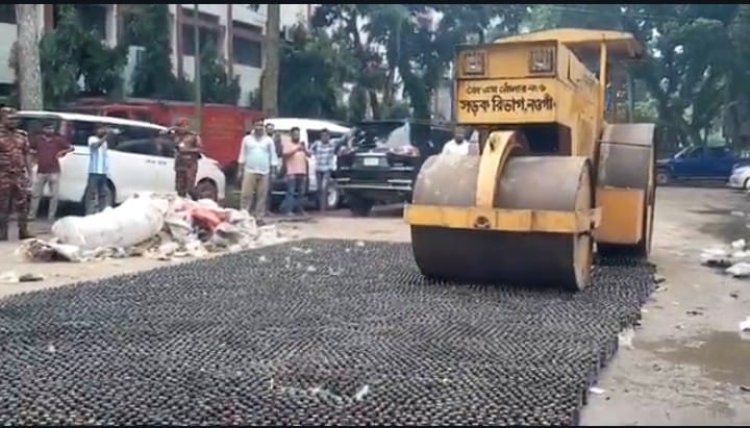 নওগাঁয় বিপুল পরিমাণ মাদকদ্রব্য ধ্বংস  