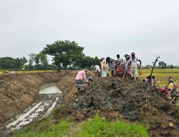 নিয়ামতপুরে খাল খননের উদ্বৃত্ত টাকা রাষ্ট্রীয় কোষাগারে জমা দিলো ইউএনও